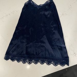 Navy silk slip